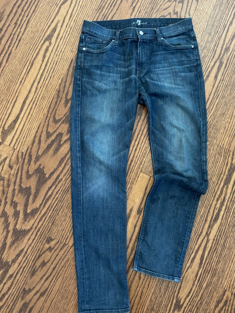 Men's  Seven for all mankind Dark Blue faded Slim Fit Jeans